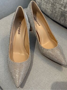 Jeffrey Campbell Silver Crystal Pointed-Toe  Heels